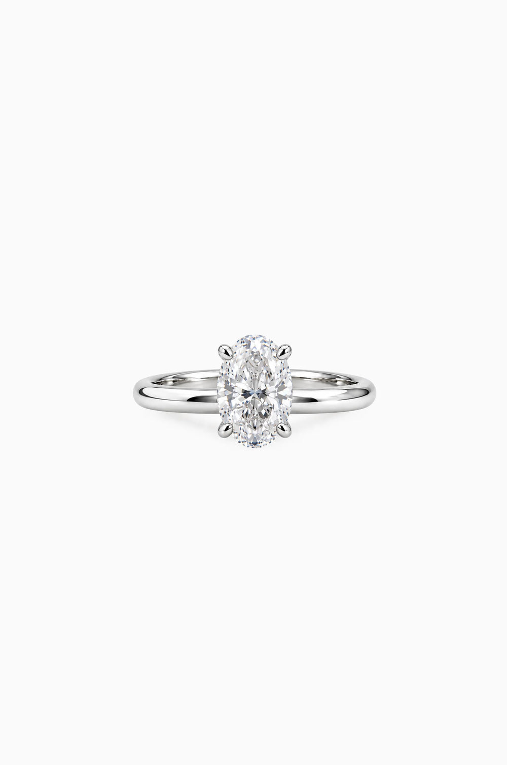 White Gold Engagement Ring with Oval Diamond