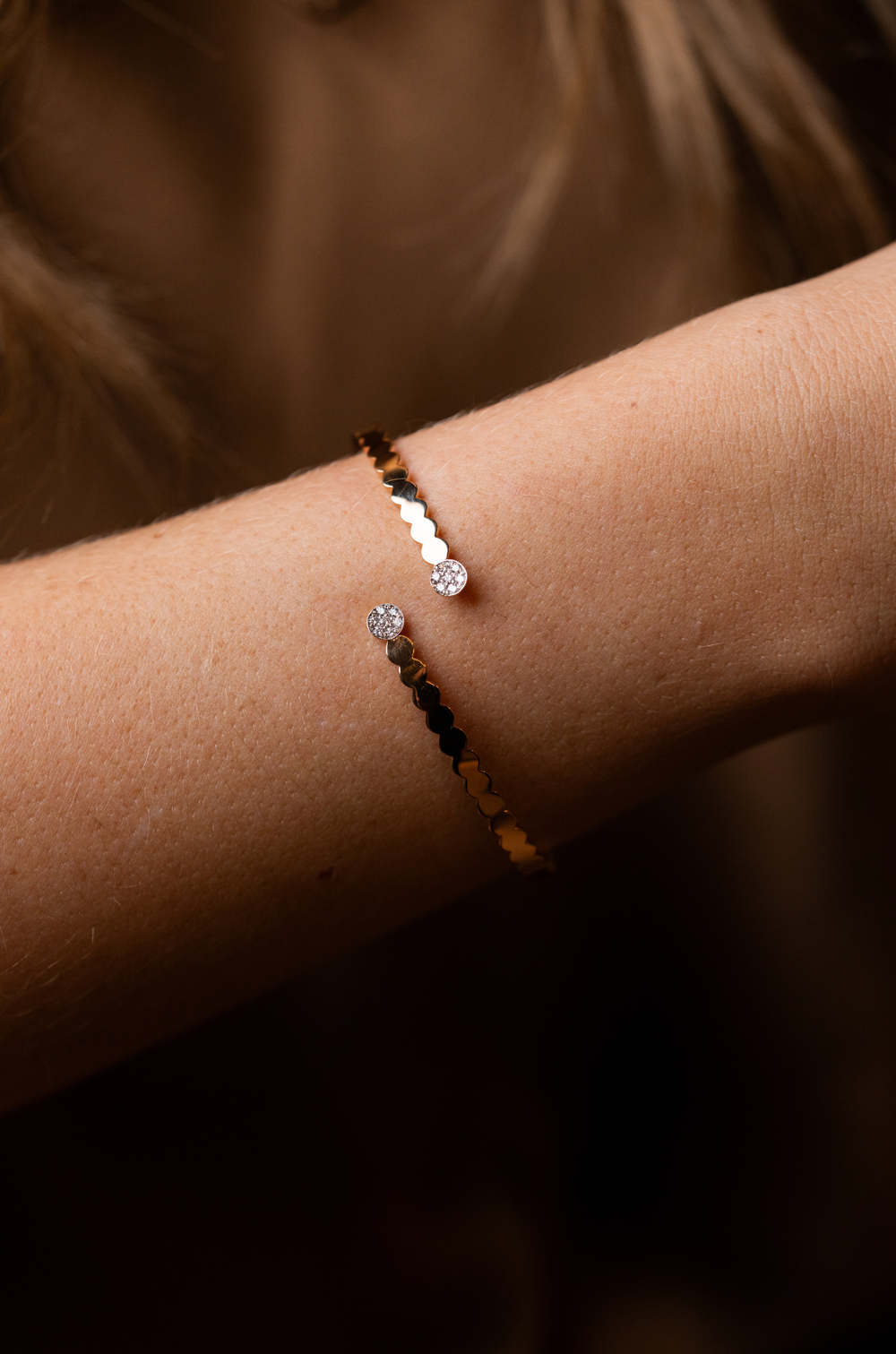 Pulseira em ouro rosa e diamantes