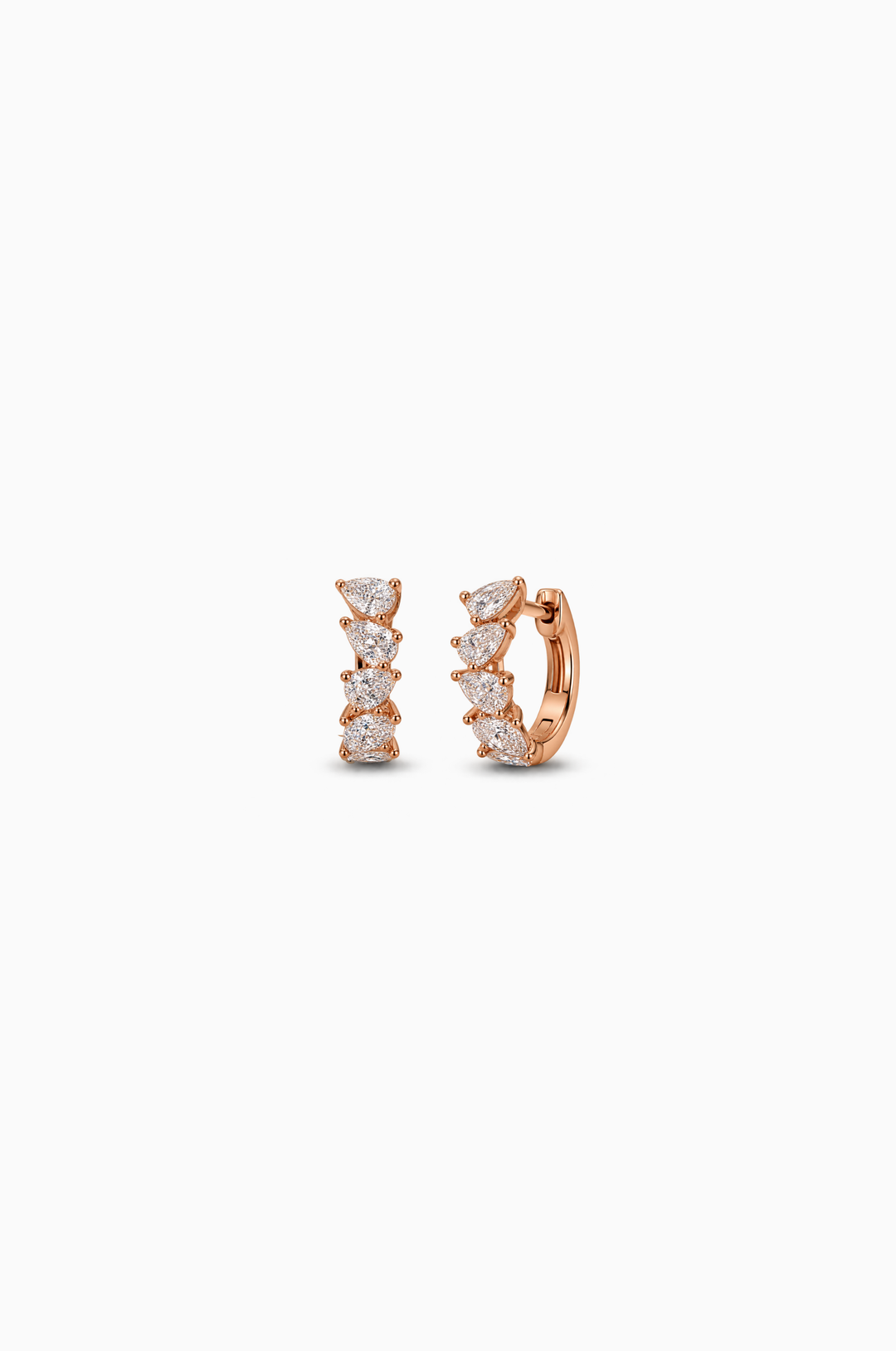 Brincos em Ouro Rosa com Diamantes