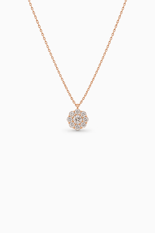 Pink Gold Necklace with Diamonds