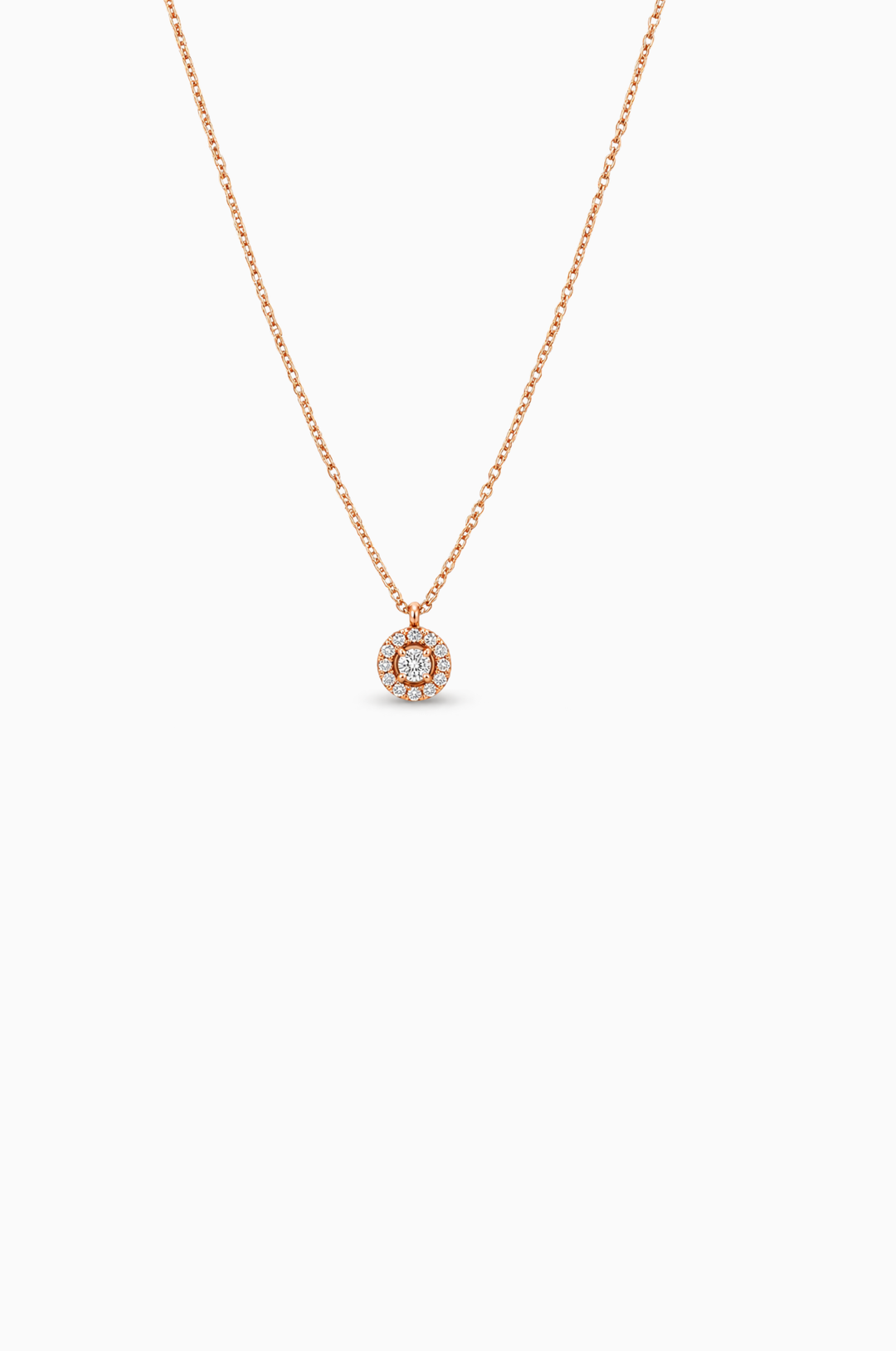 Pink Gold Necklace with Diamonds