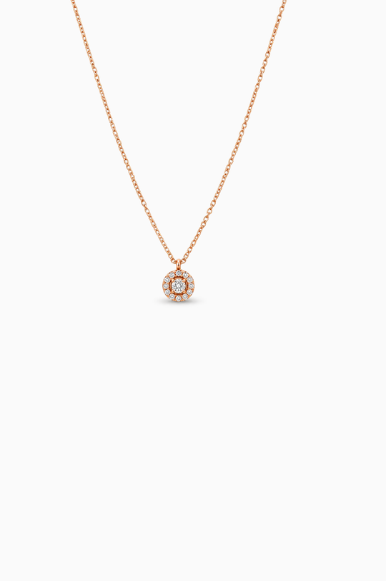 Pink Gold Necklace with Diamonds