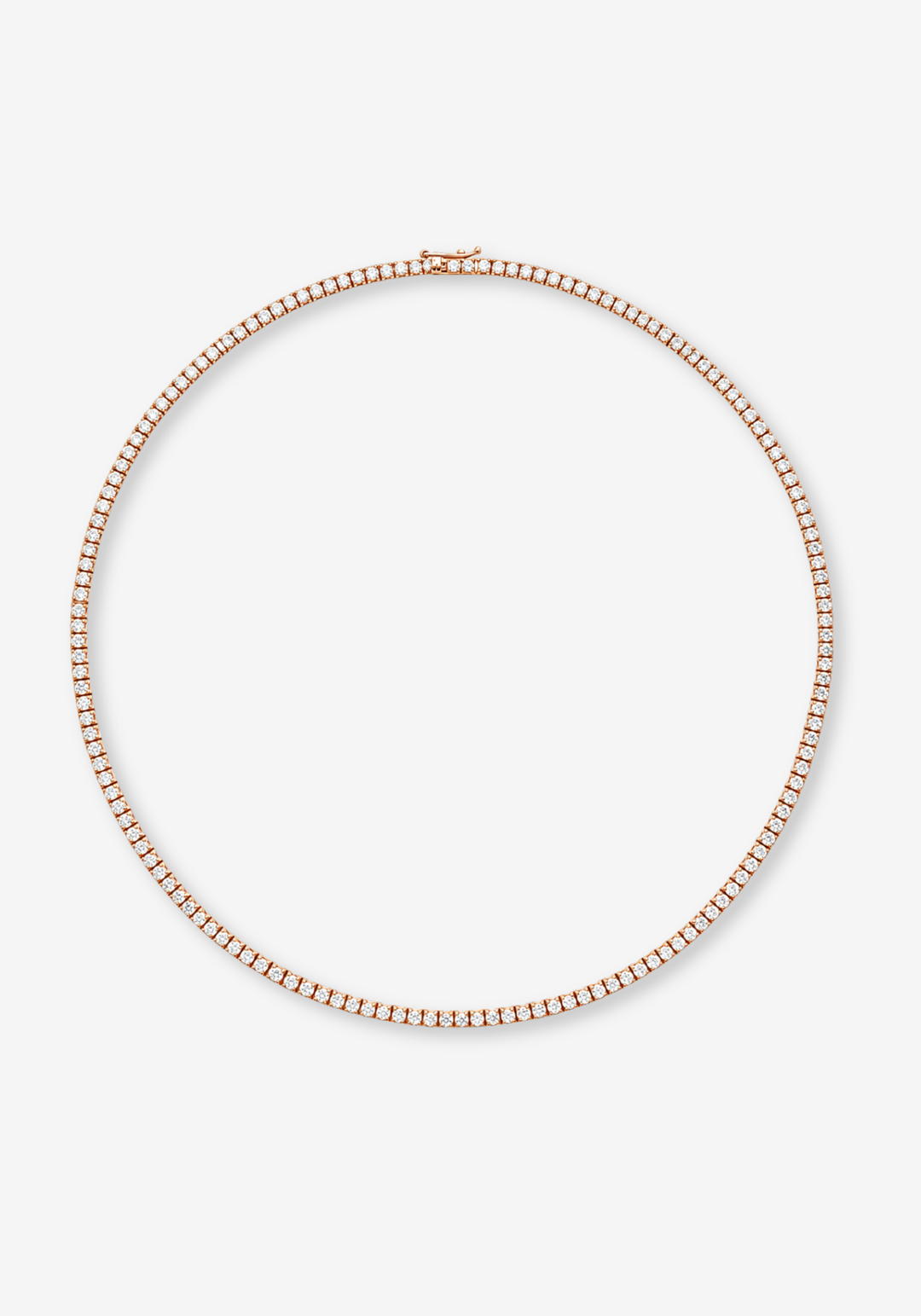 Pink Gold Tennis Necklace with Diamonds