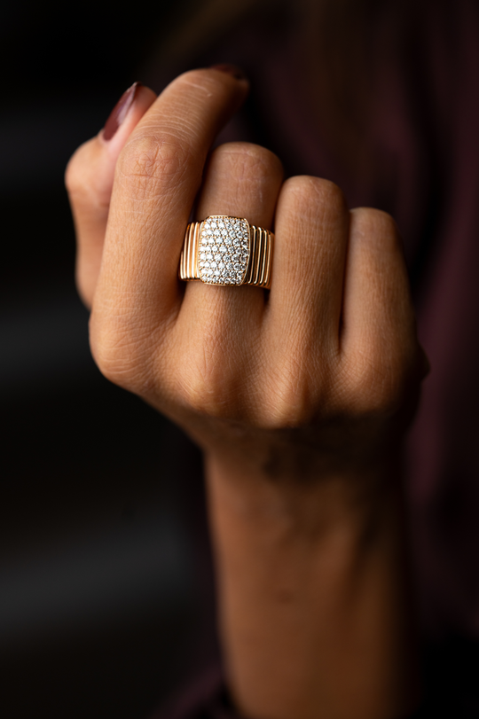 Anel em Ouro Rosa com Diamantes