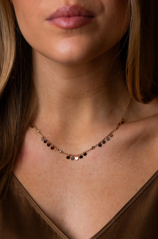 Colar Millenuci em ouro rosa com diamantes