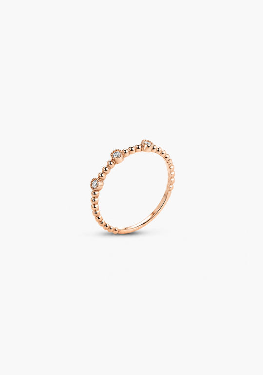 Yellow Gold Triple Diamond Ring