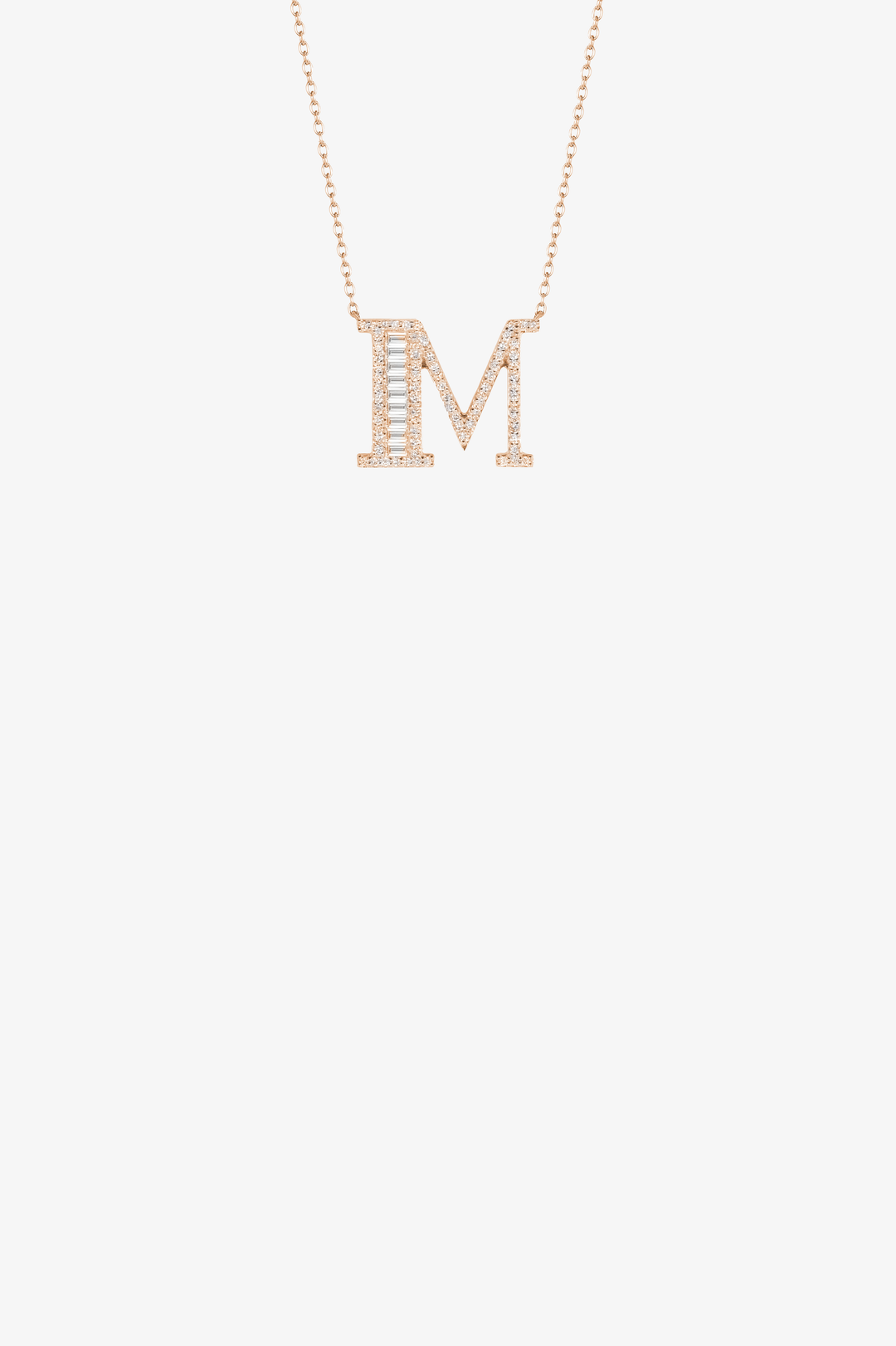 Letter Gold Necklace with Diamonds