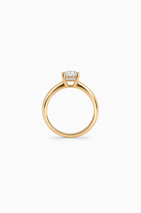 Yellow Gold Engagement Ring with Oval Diamond