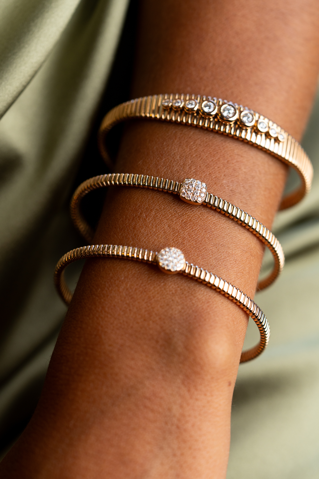 Pulseira em ouro rosa com diamantes