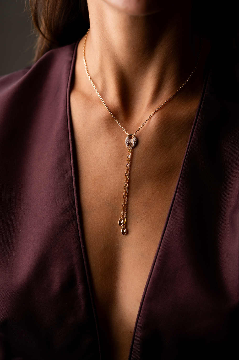 Colar em Ouro Rosa com Diamantes