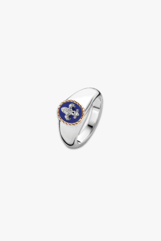 Fleur de Lis Blue Ring