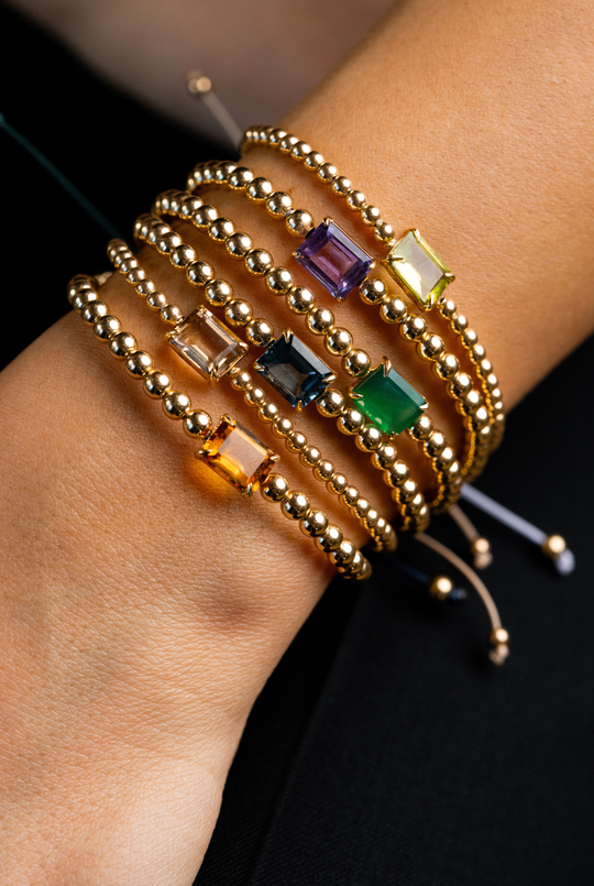 Pulseira em ouro amarelo com citrino Madeira 