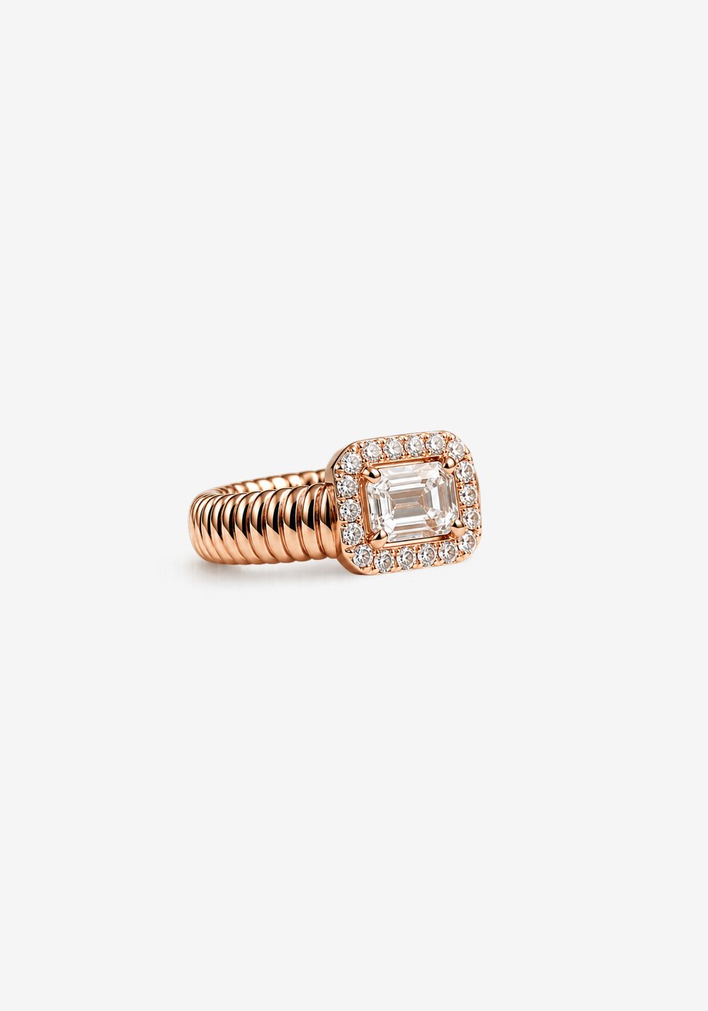 Pink Gold Ring with Diamonds