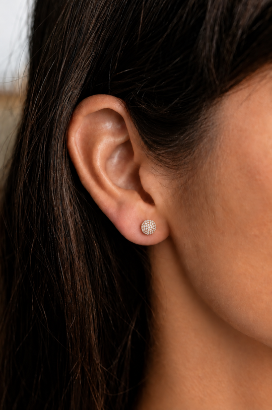 Pink Gold Earrings with Diamonds
