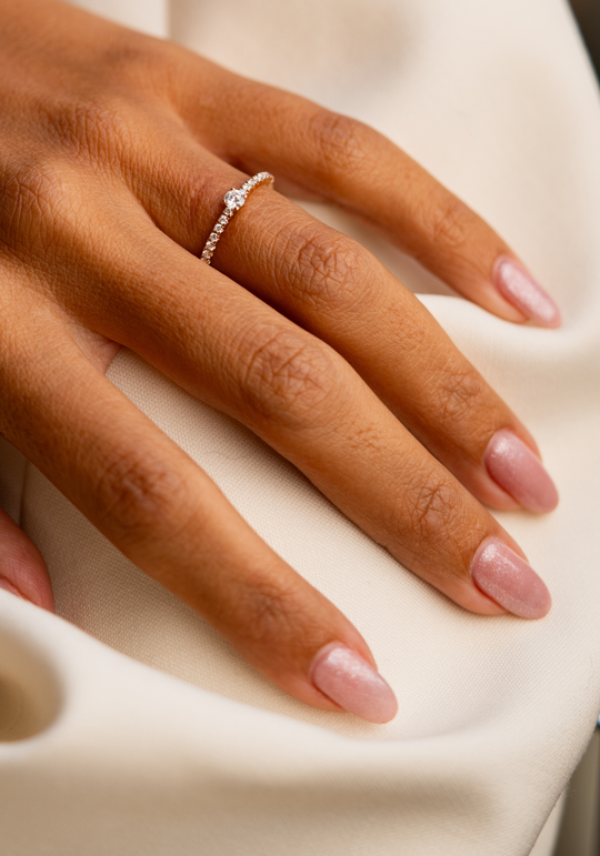 Pink Gold and Diamonds Engagement Ring
