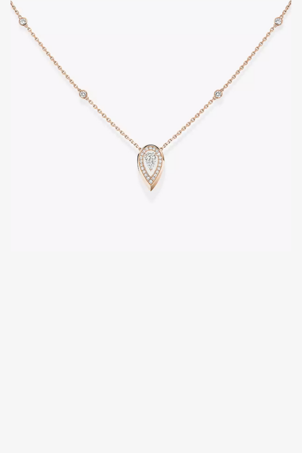Pink Gold Fiery 0.10ct Necklace