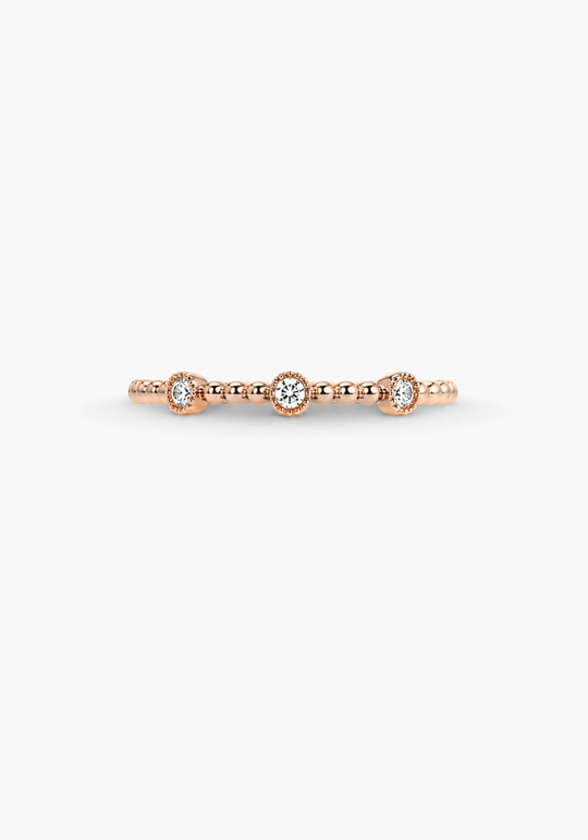 Yellow Gold Triple Diamond Ring