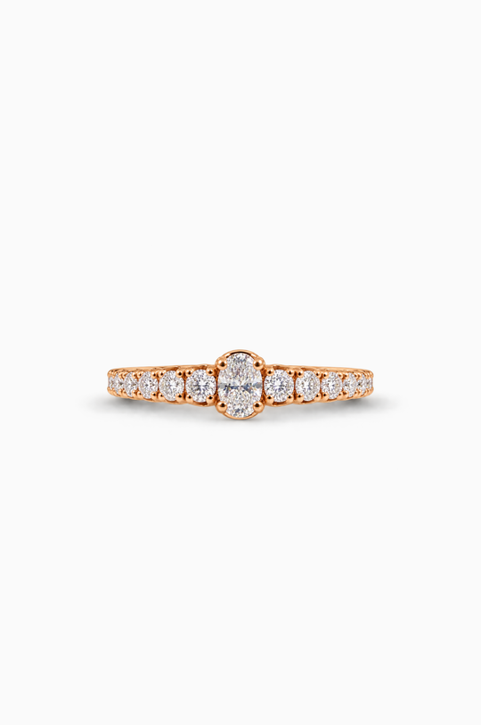 Pink Gold Engagement Ring with Diamonds