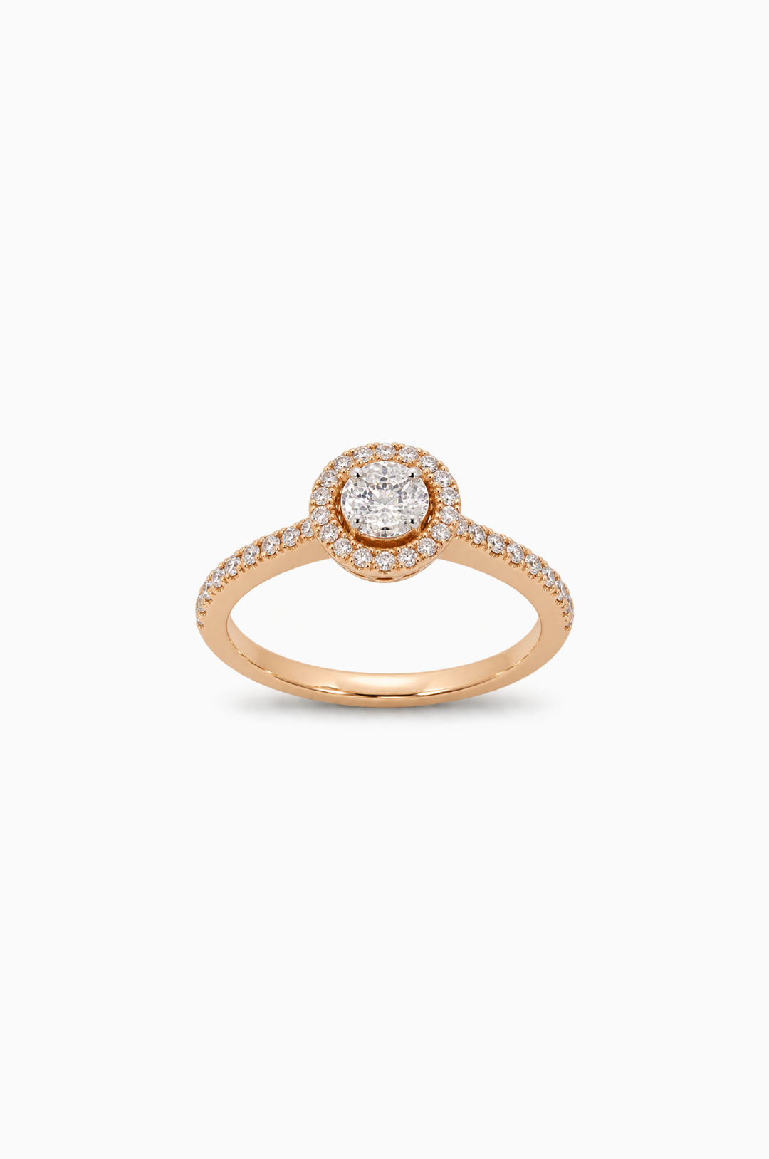 Pink Gold Engagement Ring with Diamonds