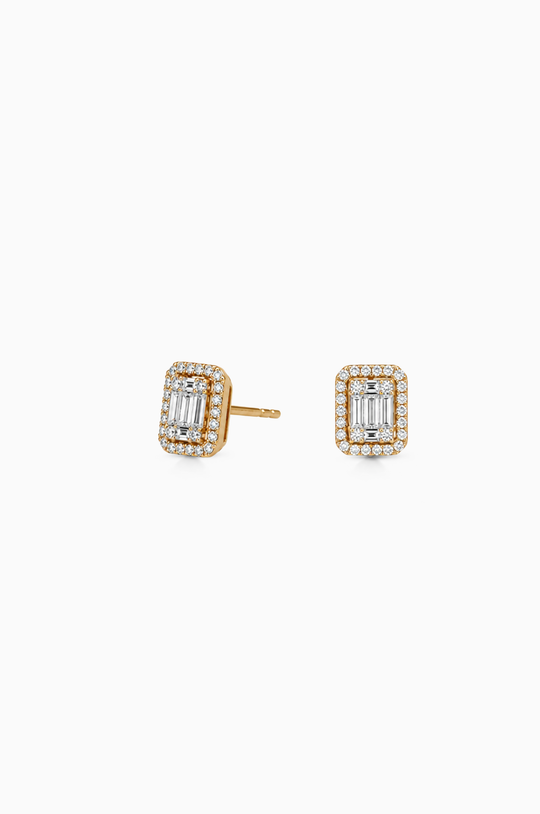 Brincos de ouro rosa com diamantes
