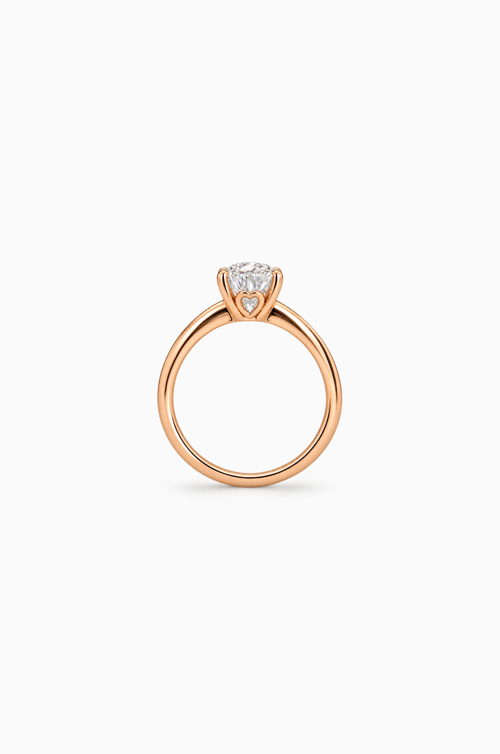 Pink Gold Engagement Ring with Oval Diamond