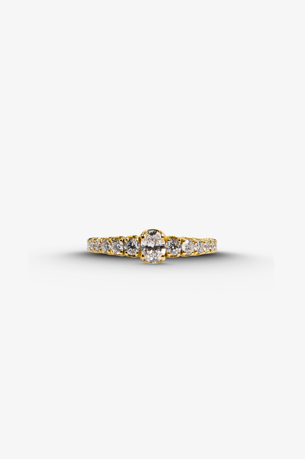 Pink Gold Engagement Ring with Diamonds