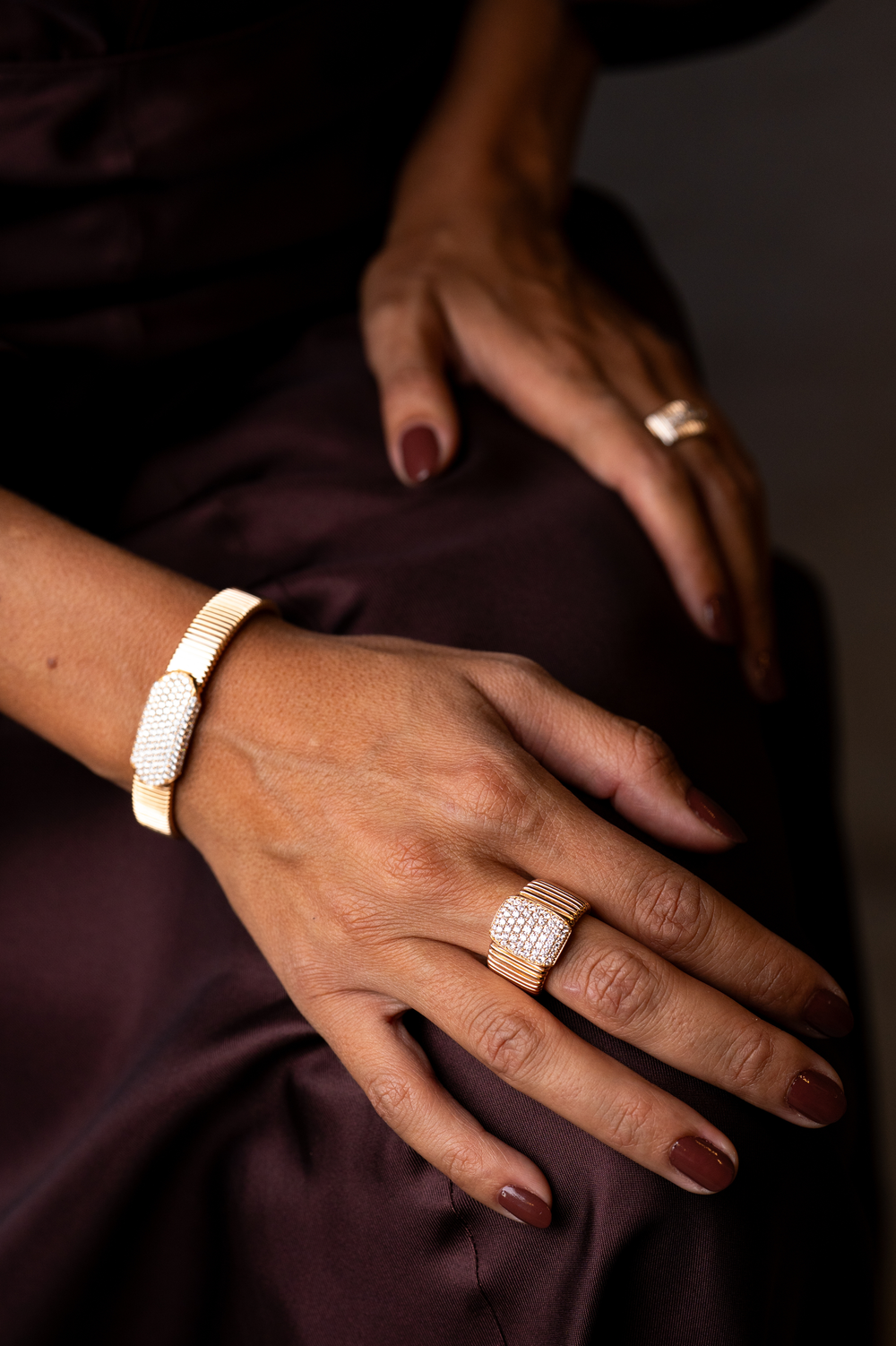 Anel em Ouro Rosa com Diamantes