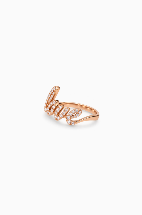 Anel Love em Ouro Rosa com Diamantes
