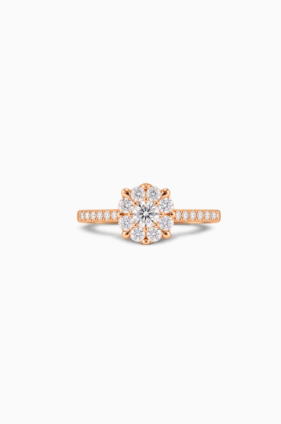 Pink Gold Engagement Ring with Diamonds