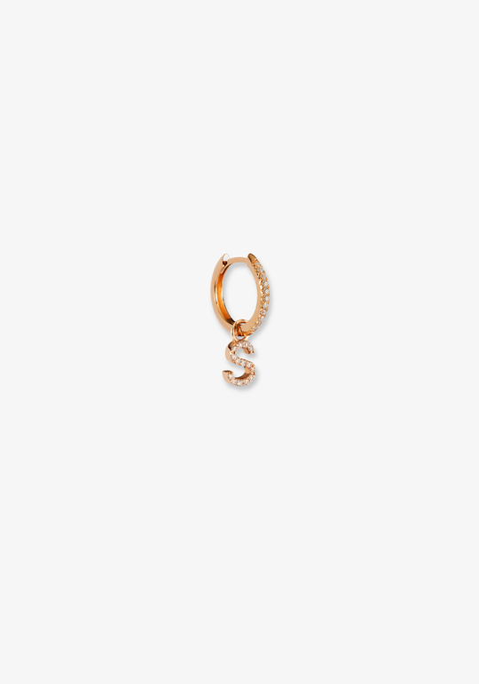 Letter Gold Earrings with Diamonds