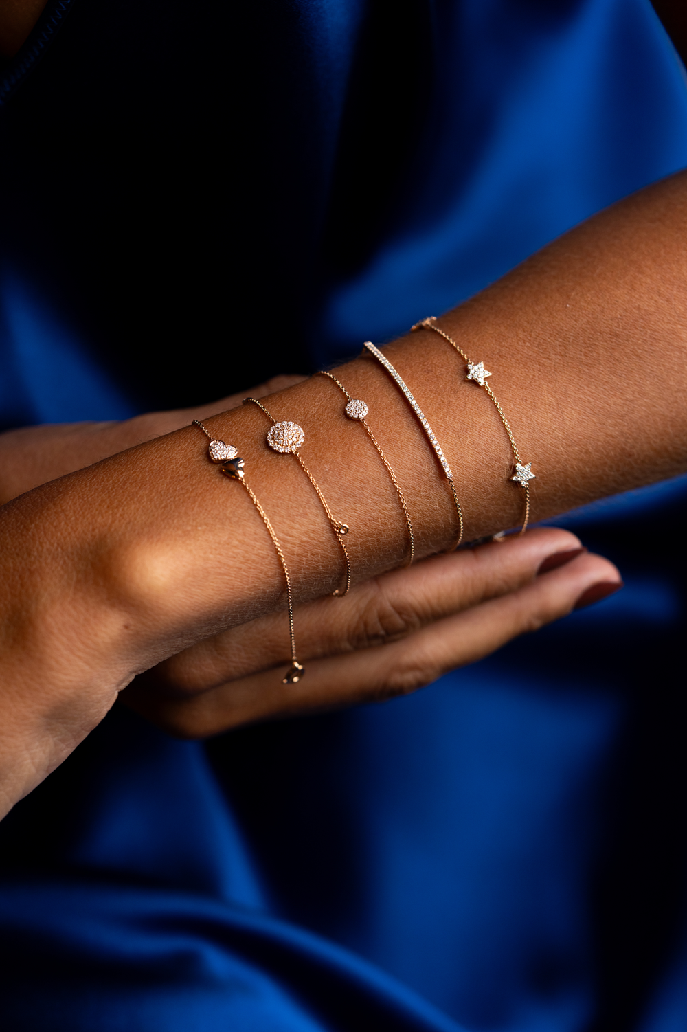 Pulseira de malha em Ouro Rosa com Diamantes