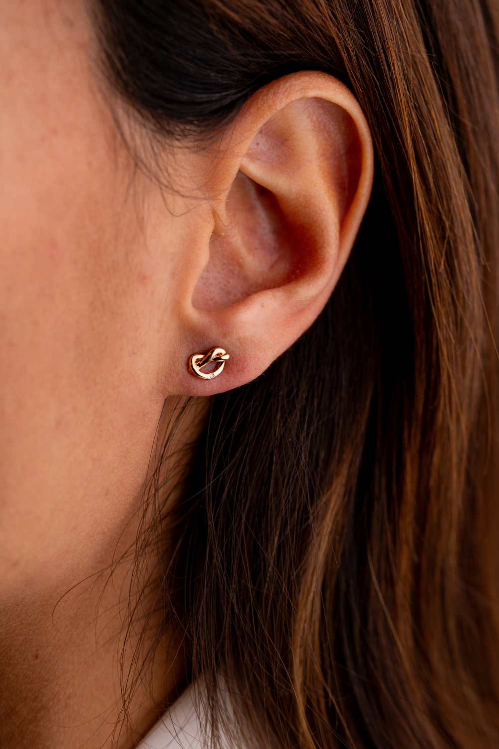 Little Heart Earrings with Diamond