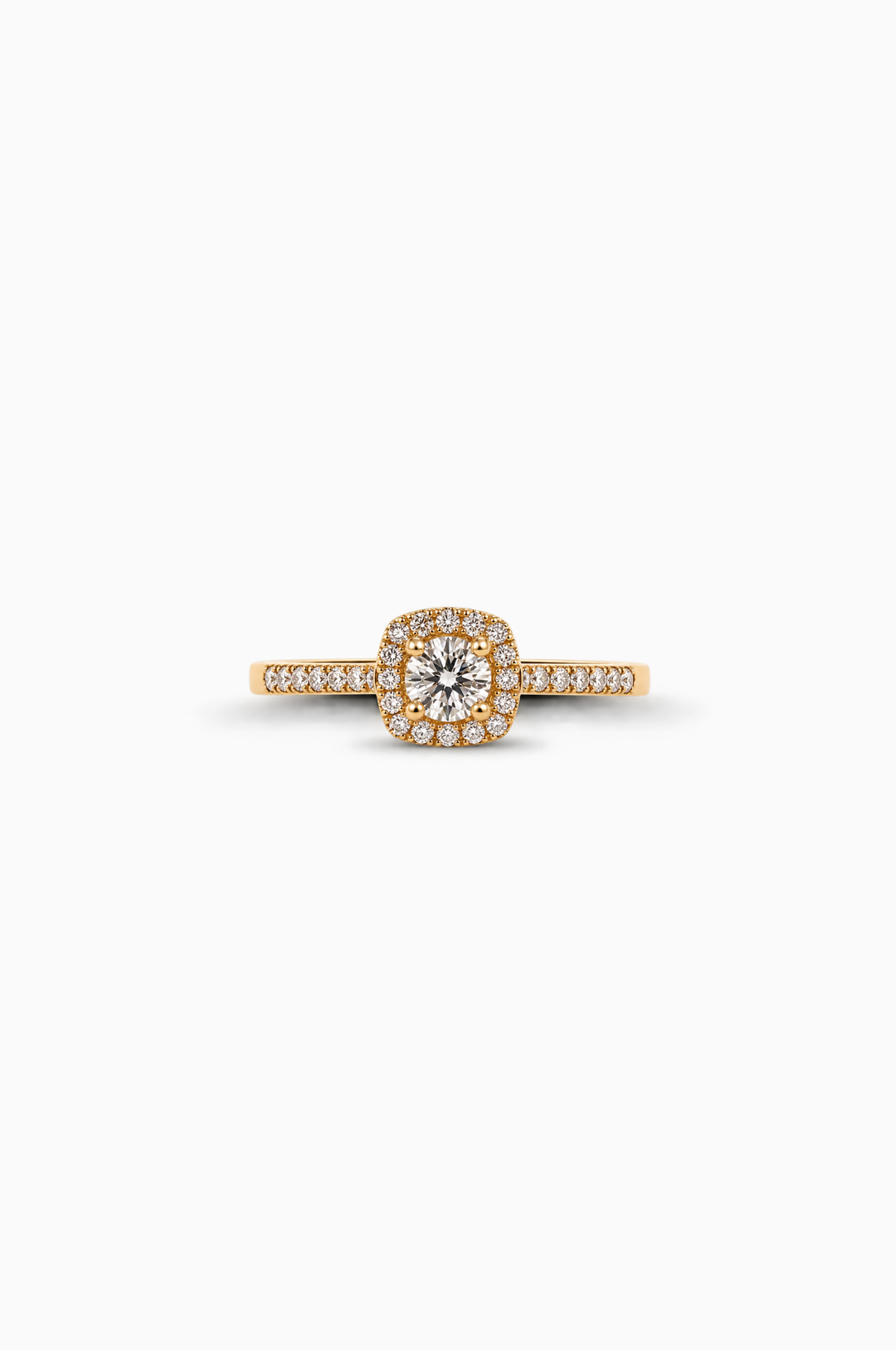 Rose gold Square Contour Engagement Ring