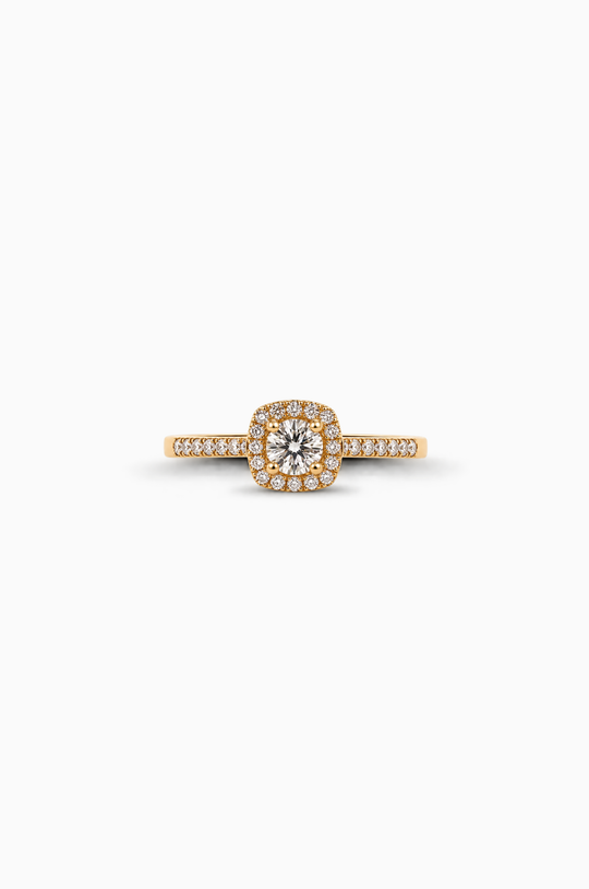 Rose gold Square Contour Engagement Ring
