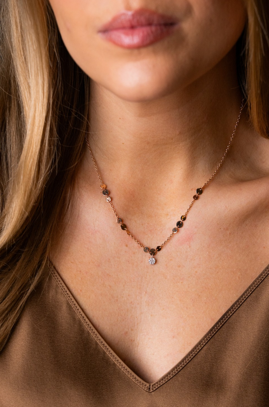 Colar Millenuci em ouro rosa com diamantes