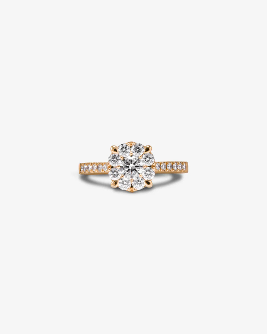 Anel de noivado em ouro rosa com diamantes