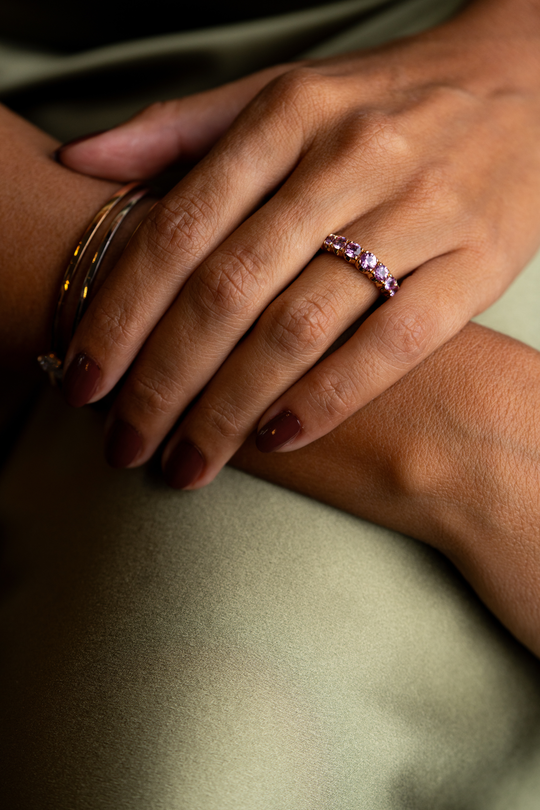 Pink Gold Ring with Pink Sapphires