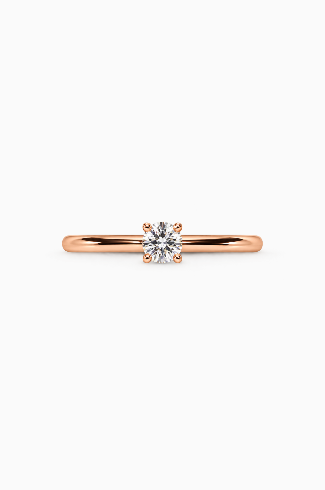 Pink Gold and Solitaire Diamond Engagement Ring