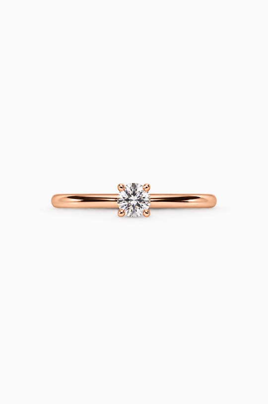 Pink Gold and Solitaire Diamond Engagement Ring