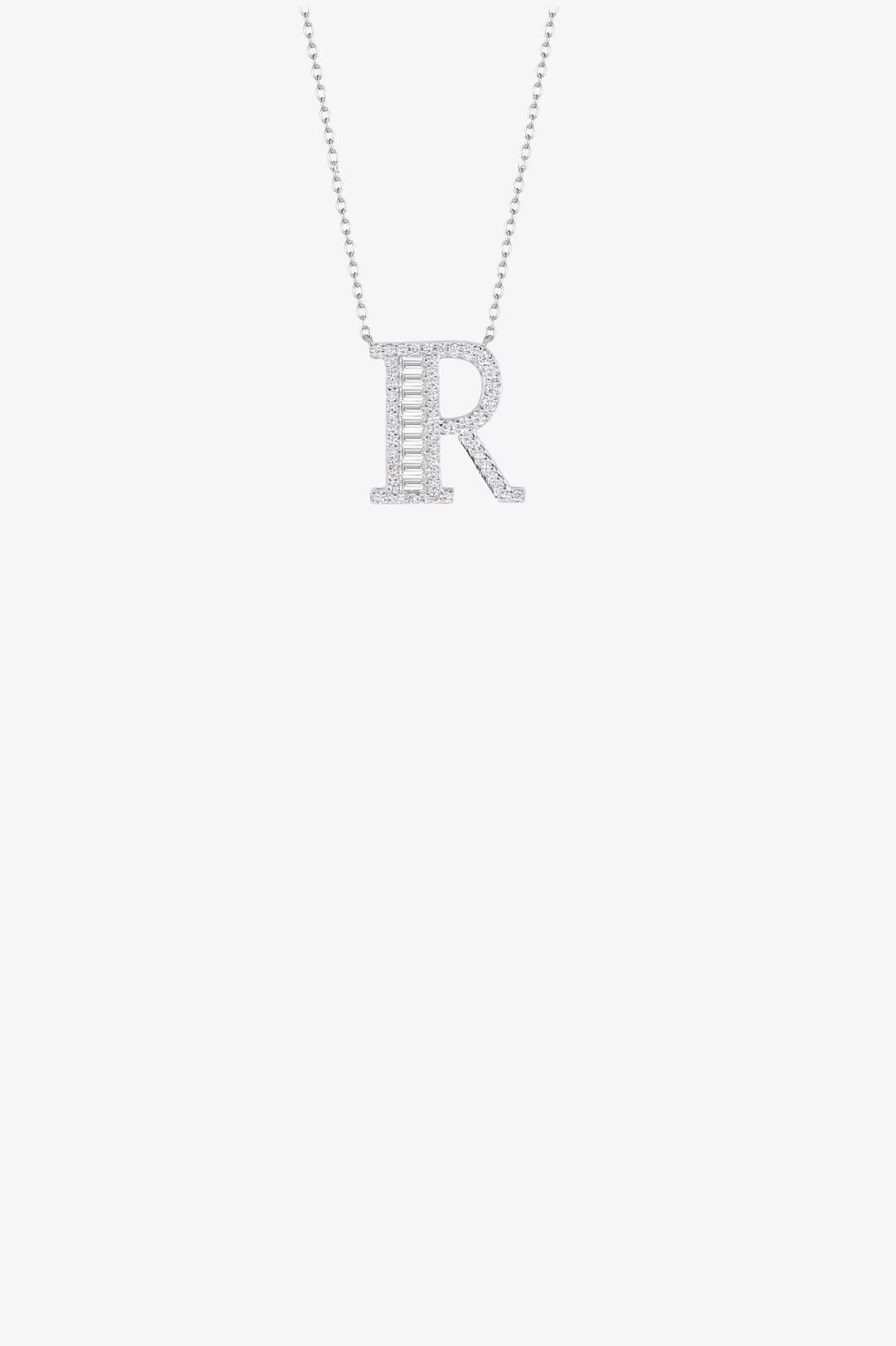 Letter Gold Necklace with Diamonds