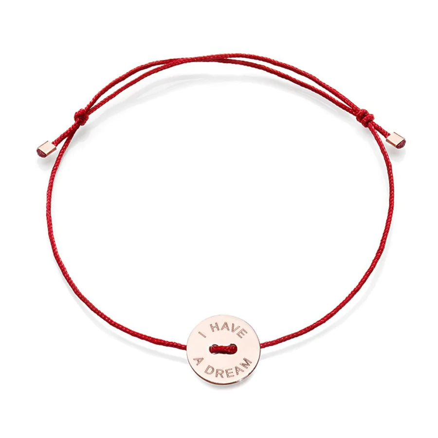 Red Ribbon Bracelet with Medal and Quote