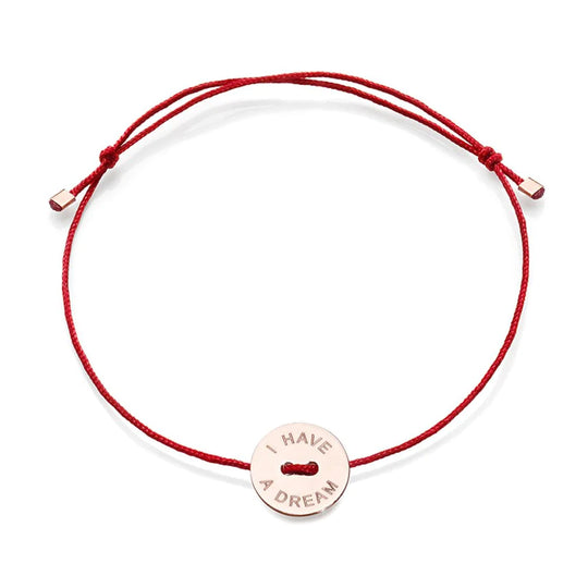 Red Ribbon Bracelet with Medal and Quote