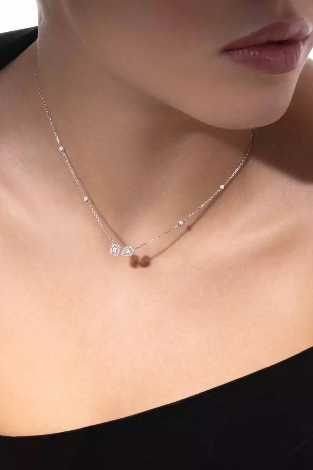 White Gold My Twin Toi & Moi Necklace