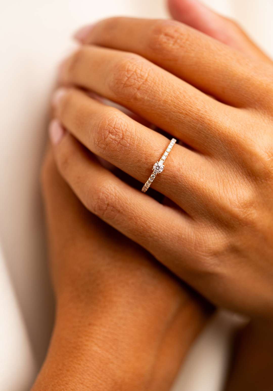 Pink Gold and Diamonds Engagement Ring