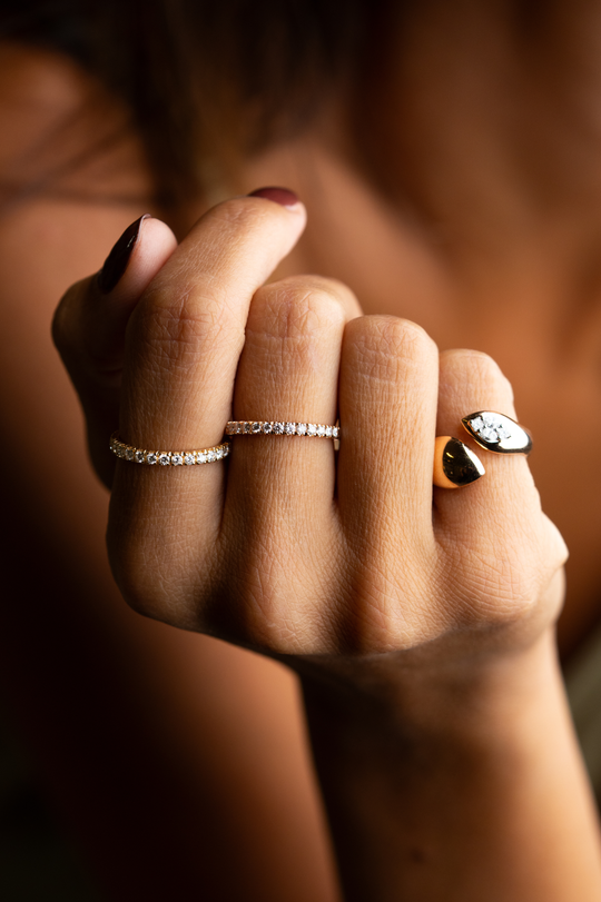Anel em Ouro Rosa com Diamantes