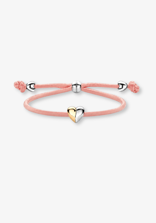 Leather Bracelet with Gold Heart