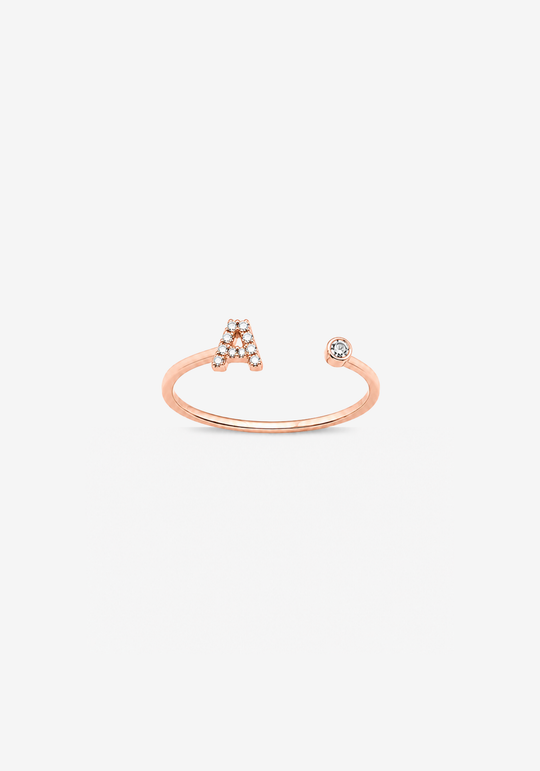Letter A Gold Ring