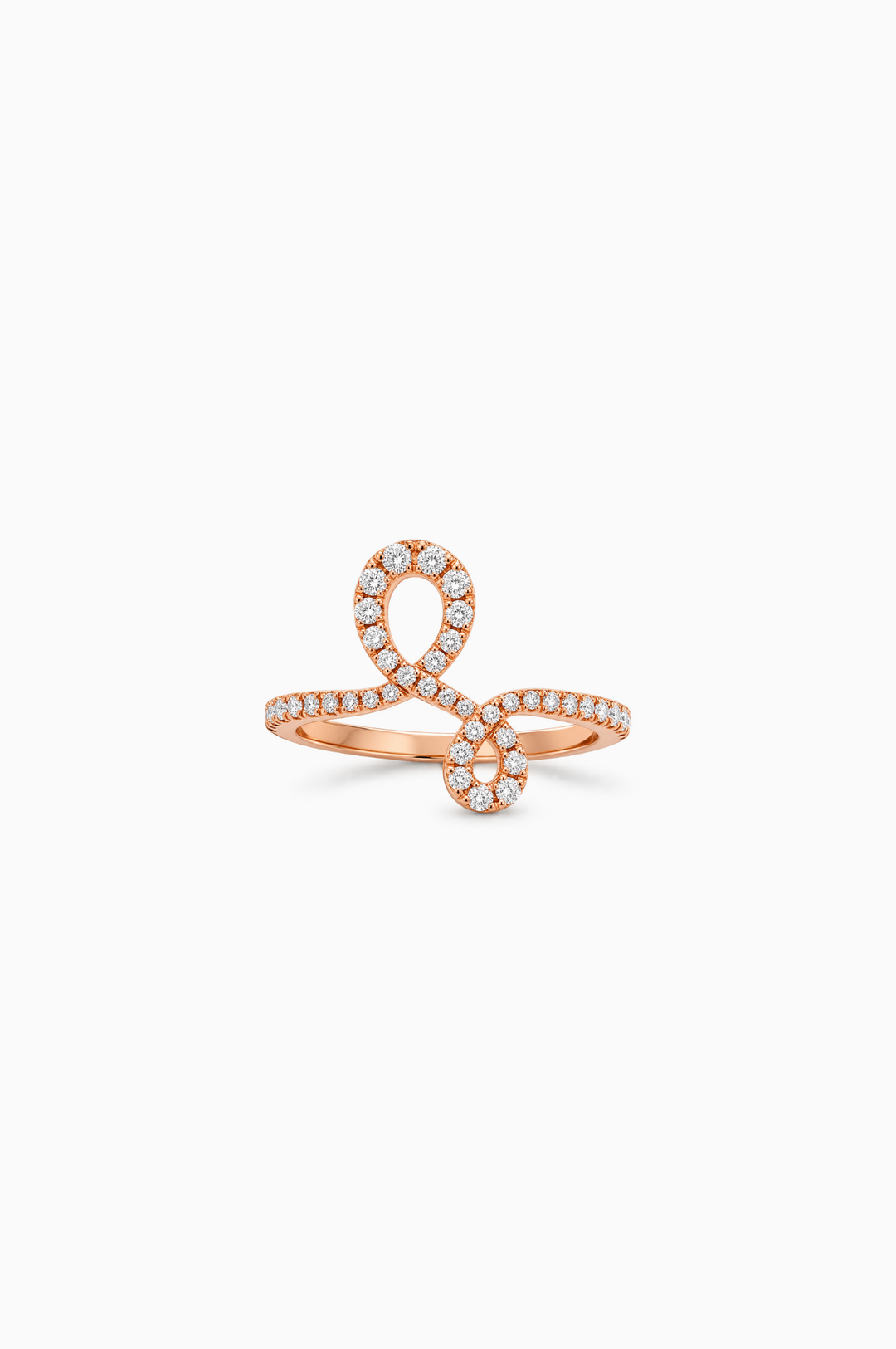 Anel Maison Rose em ouro rosa com diamantes