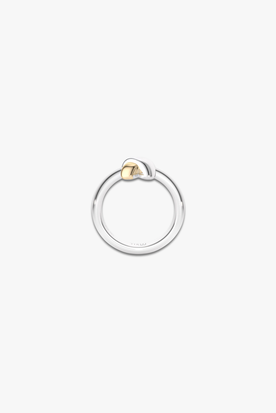 Kisses Mini Silver Ring with Gold
