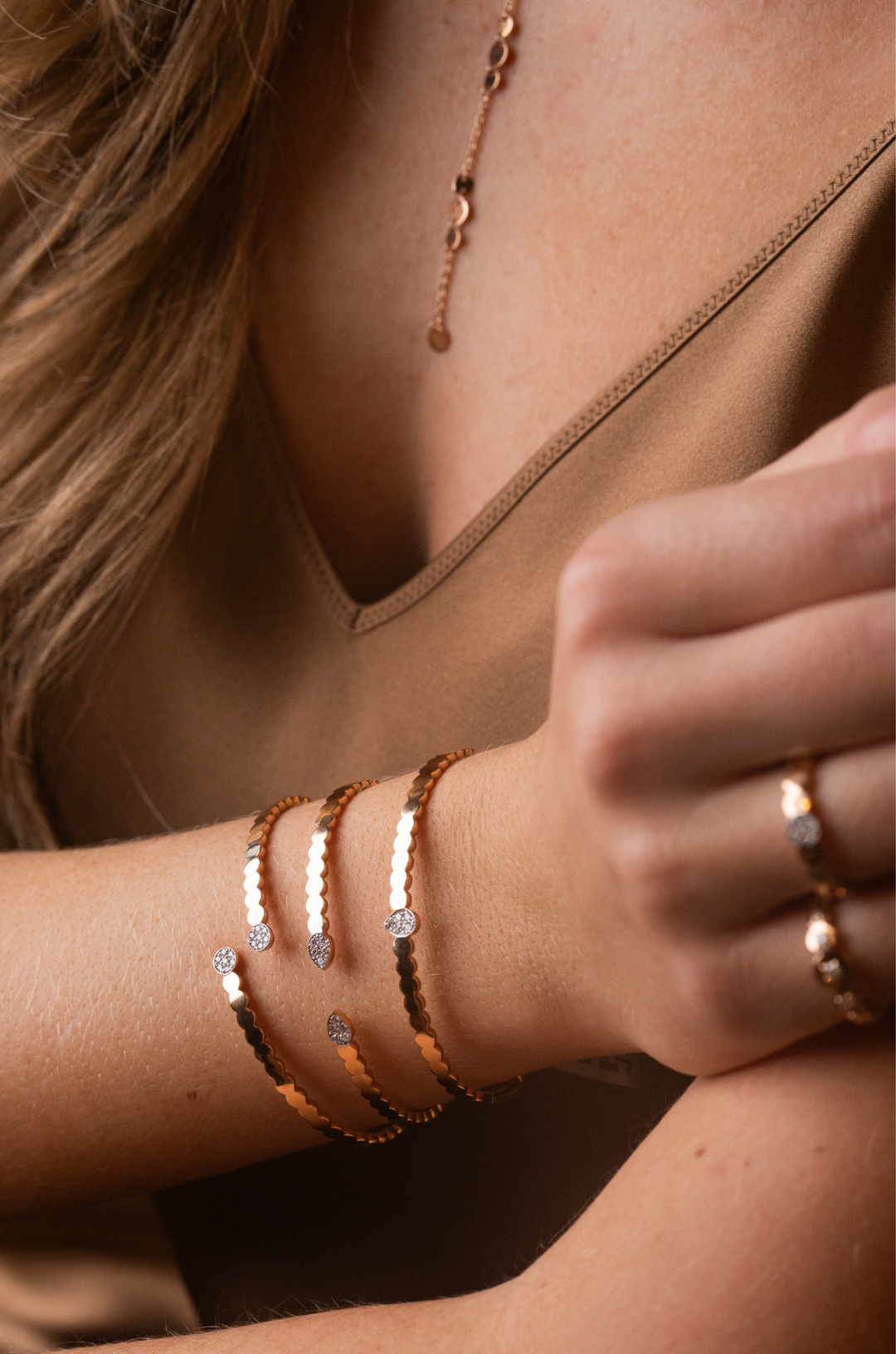 Pulseira em ouro rosa e diamantes